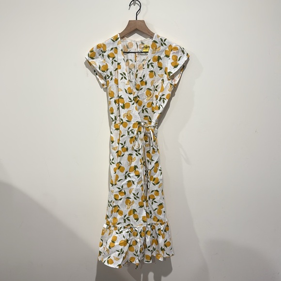 • Reformation • Women’s Veronika Midi Dress in Lemonade Lemon Print - Picture 3 of 5